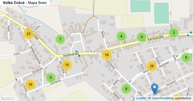 Velká Dobrá - mapa firem