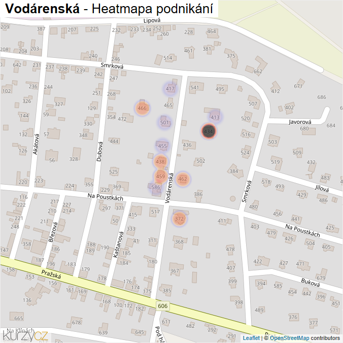 Mapa Vodárenská - Firmy v ulici.