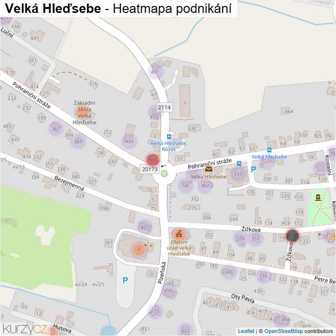 Mapa Velká Hleďsebe - Firmy v obci.