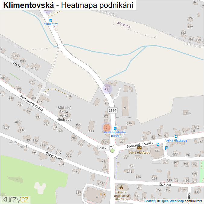 Mapa Klimentovská - Firmy v ulici.