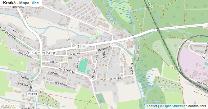 Krátká - mapa ulice
