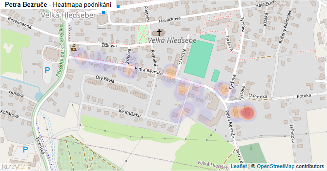 Petra Bezruče - mapa podnikání