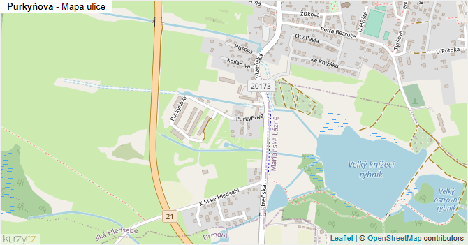 Purkyňova - mapa ulice
