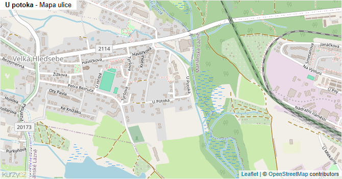 U potoka - mapa ulice