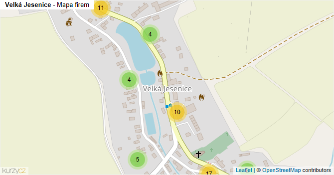 Velká Jesenice - mapa firem