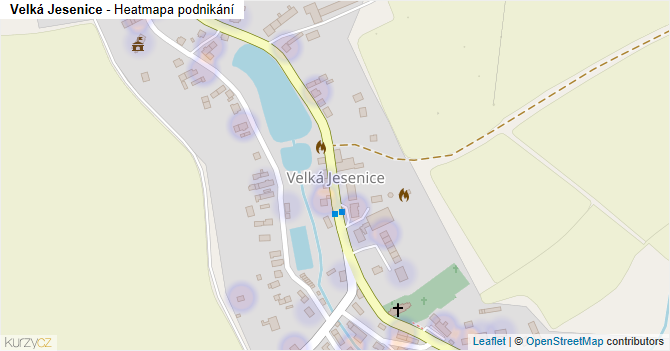 Velká Jesenice - mapa podnikání