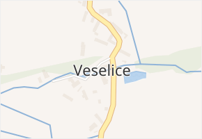 Veselice v obci Velká Jesenice - mapa části obce