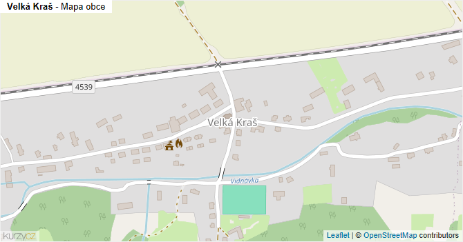 Velká Kraš - mapa obce