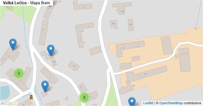 Velká Lečice - mapa firem