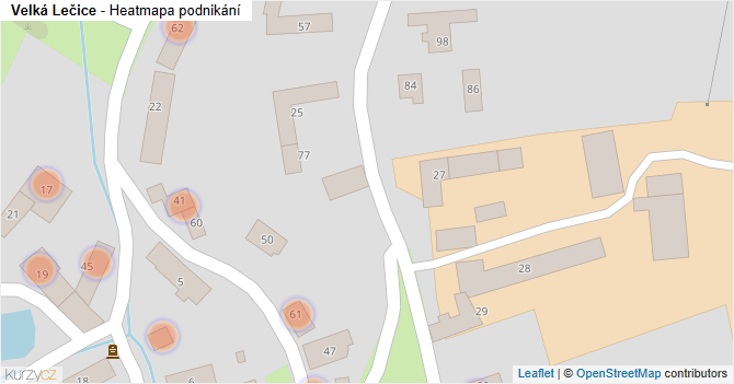 Velká Lečice - mapa podnikání