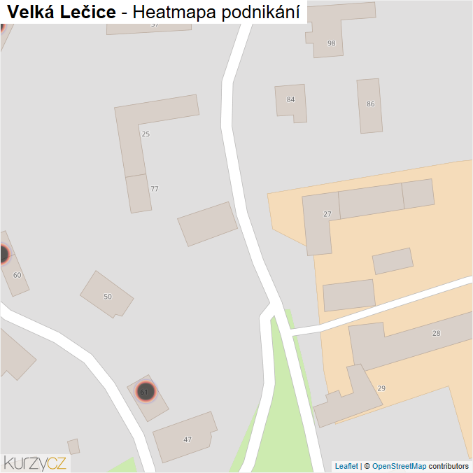 Mapa Velká Lečice - Firmy v obci.
