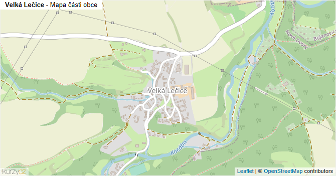 Velká Lečice - mapa části obce