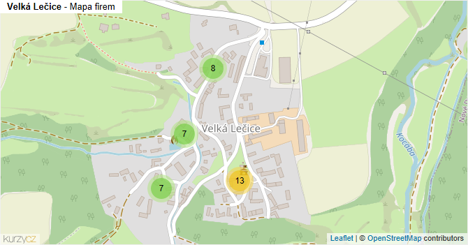 Velká Lečice - mapa firem