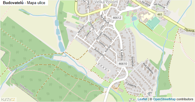 Budovatelů - mapa ulice