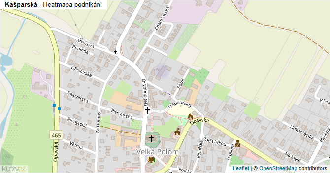 Kašparská - mapa podnikání