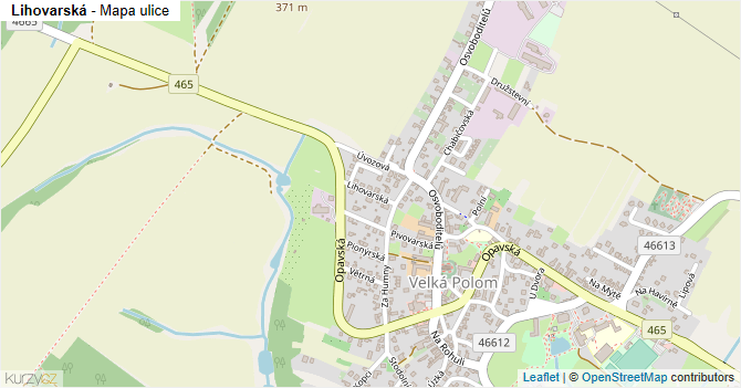 Lihovarská - mapa ulice