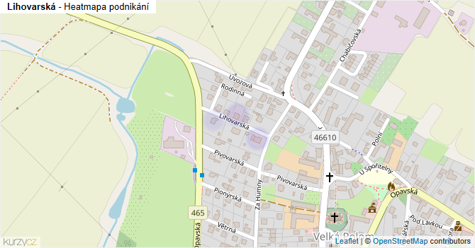 Lihovarská - mapa podnikání