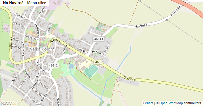 Na Havírně - mapa ulice