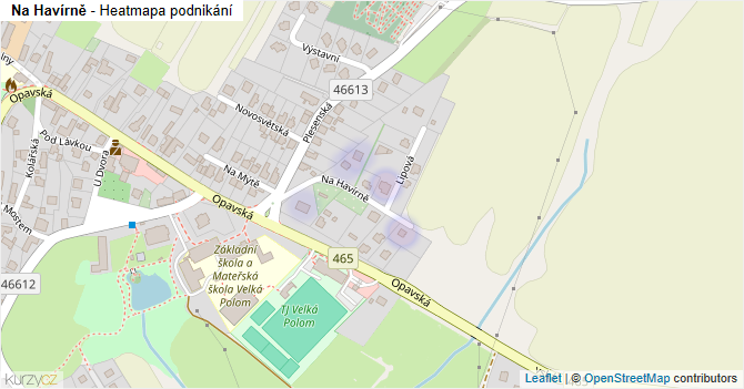Na Havírně - mapa podnikání