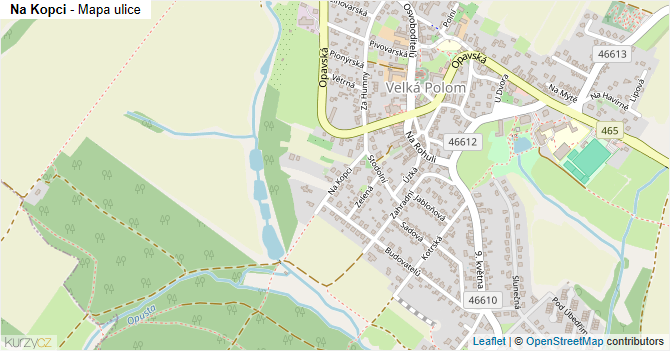 Na Kopci - mapa ulice