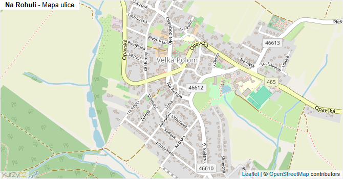Na Rohuli - mapa ulice