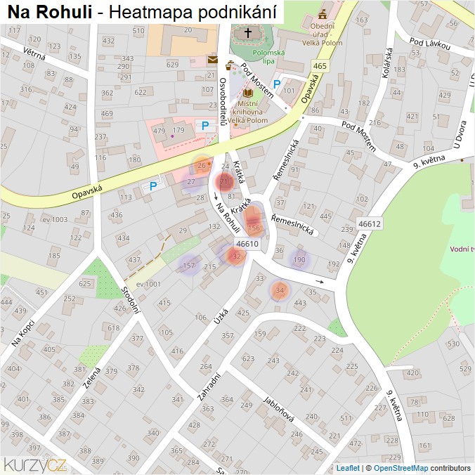 Mapa Na Rohuli - Firmy v ulici.