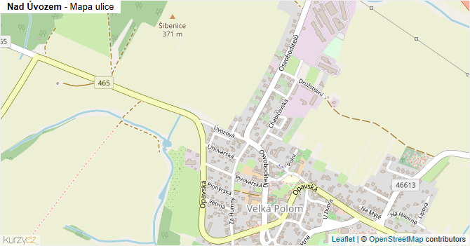 Nad Úvozem - mapa ulice