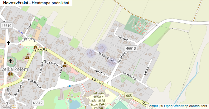 Novosvětská - mapa podnikání