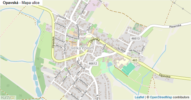 Opavská - mapa ulice