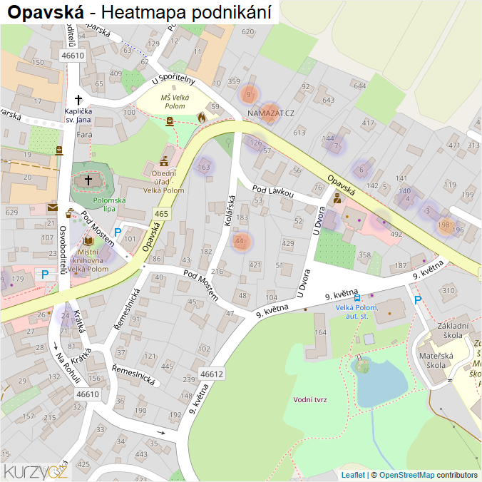 Mapa Opavská - Firmy v ulici.