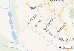 Zelená v obci Velká Polom - mapa ulice