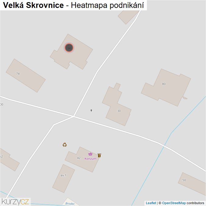 Mapa Velká Skrovnice - Firmy v obci.