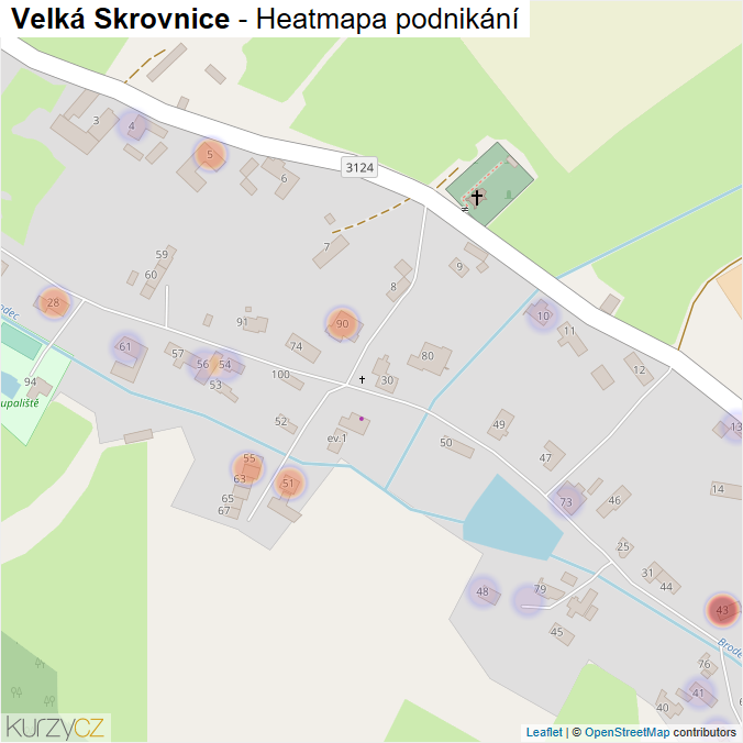 Mapa Velká Skrovnice - Firmy v části obce.