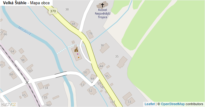 Velká Štáhle - mapa obce