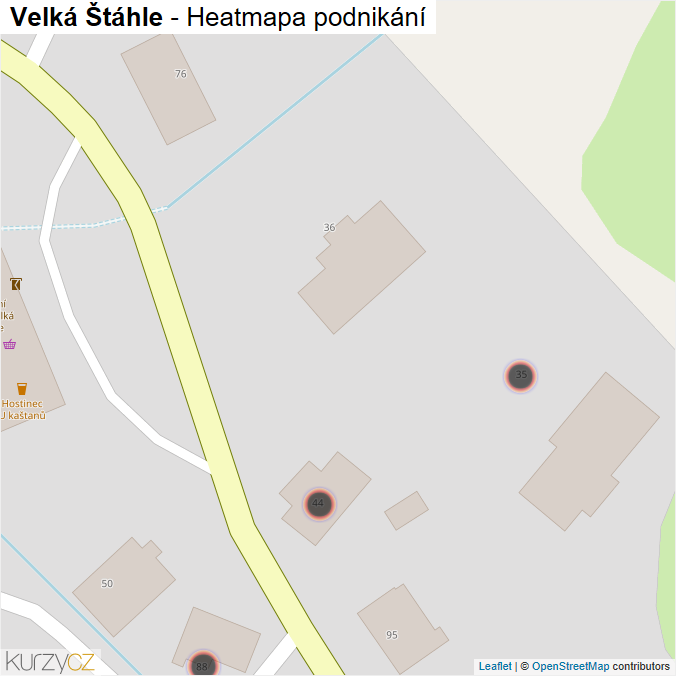 Mapa Velká Štáhle - Firmy v obci.