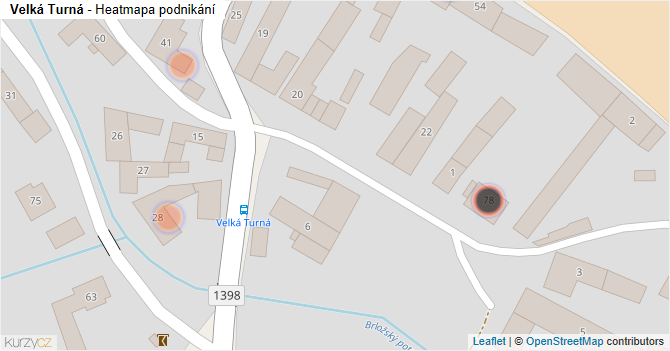 Velká Turná - mapa podnikání
