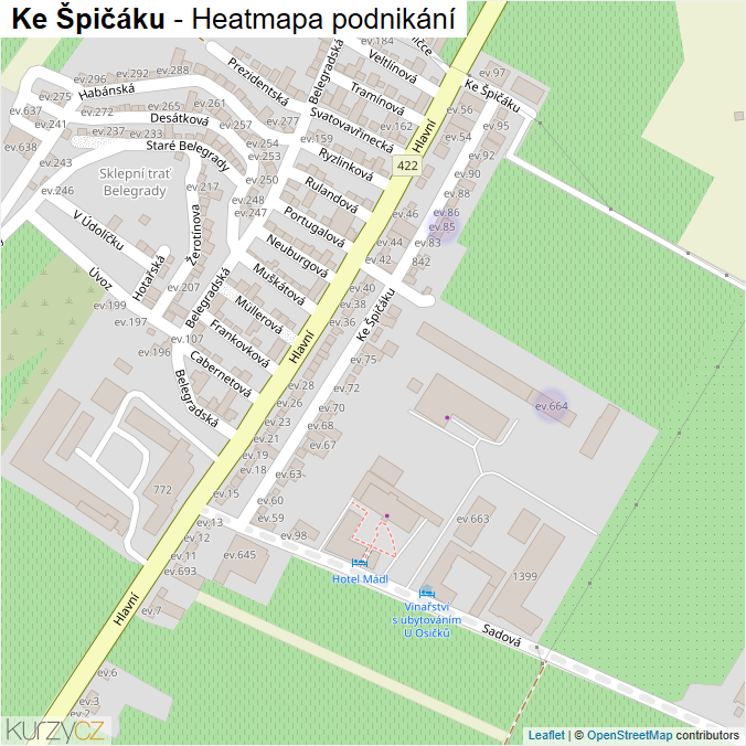 Mapa Ke Špičáku - Firmy v ulici.