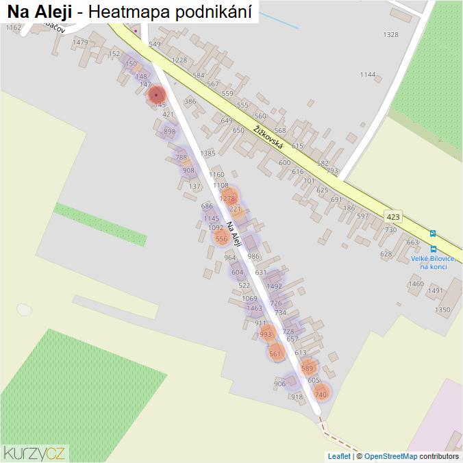 Mapa Na Aleji - Firmy v ulici.