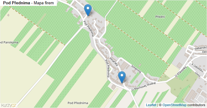 Pod Předníma - mapa firem