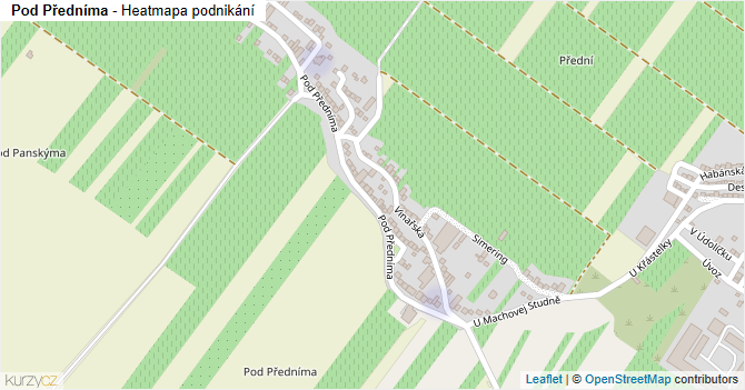Pod Předníma - mapa podnikání