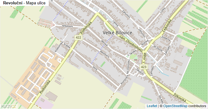 Revoluční - mapa ulice