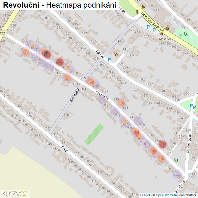 Mapa Revoluční - Firmy v ulici.