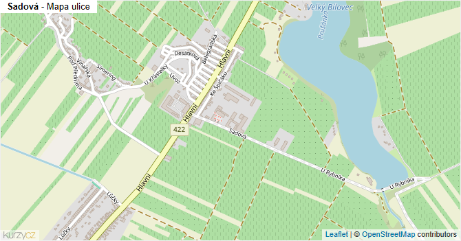 Sadová - mapa ulice