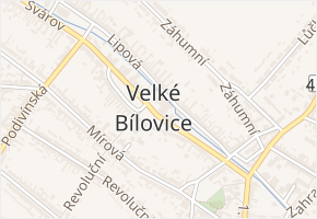 Veltlínová v obci Velké Bílovice - mapa ulice