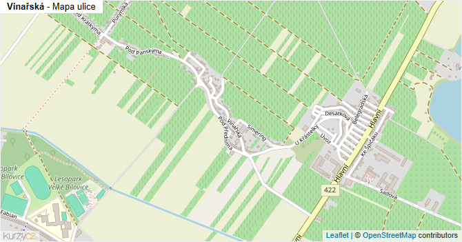 Vinařská - mapa ulice
