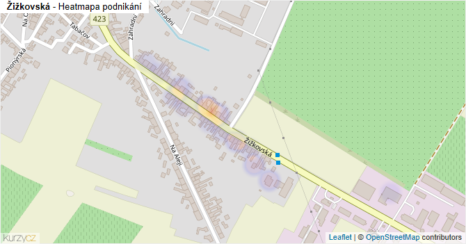 Žižkovská - mapa podnikání