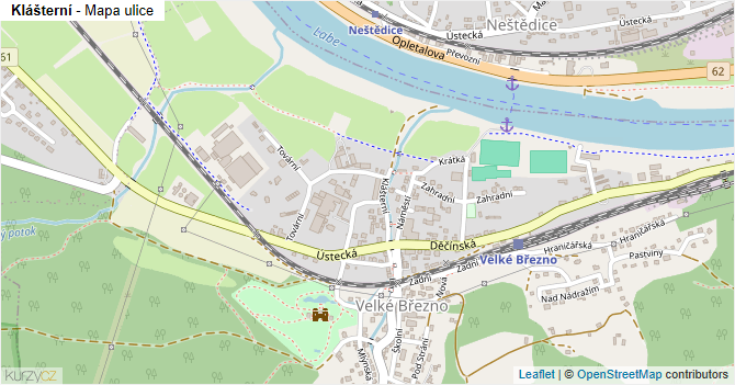 Klášterní - mapa ulice