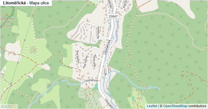 Litoměřická - mapa ulice