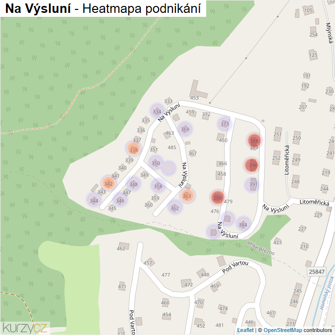 Mapa Na Výsluní - Firmy v ulici.