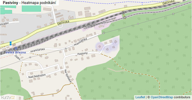 Pastviny - mapa podnikání